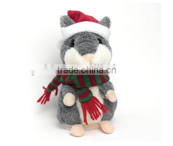 2015 Promotional products for kids talking repeat plush hamster,mini cute speaking recording hamster, repeat what you say