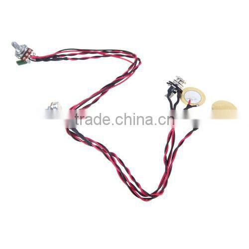 Dual Piezo Pickup Pick-up 6.35mm Jack with Volume Tone Control for Acoustic Guitar Ukulele