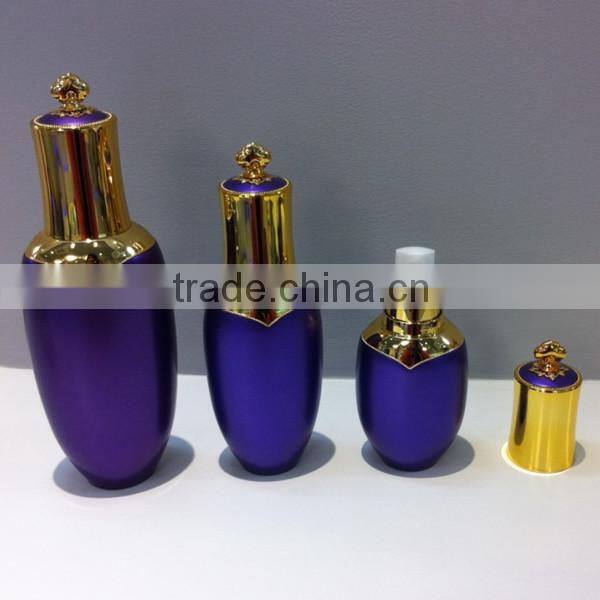 2014 hot sell crown shape cosmetic lotion bottle acrylic lotion bottle with pump