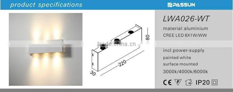 IP20 indoor home decorative up and down led wall light