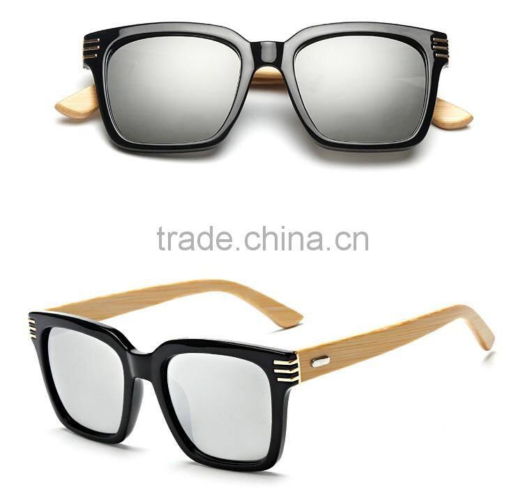 hot selling high quality plastic frame with handmade bamboo temple sunglasses
