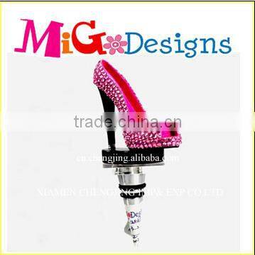 High Quality Excellent Shoe Design Diamond Wine Stopper
