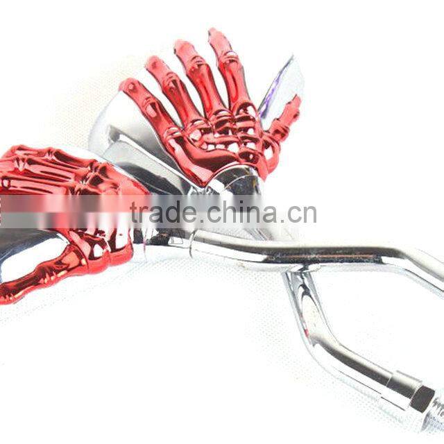 Motorcycle side mirror skull mirrors universal motorcycle rear mirror f 8mm 10mm