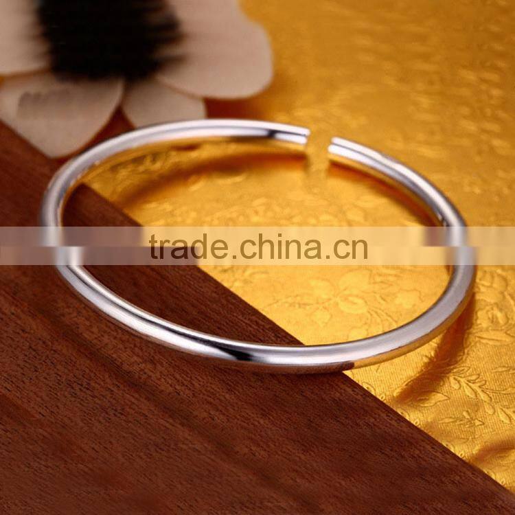Hot sale fashion silver plated open bangle costume jewelry bracelets for women jewellery making wholesale
