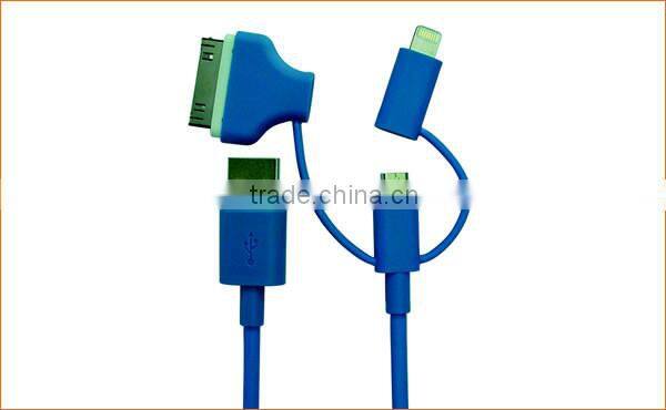 Mfi certified 2.4A fast charge 3 in 1 Combo charging usb Cable for devices