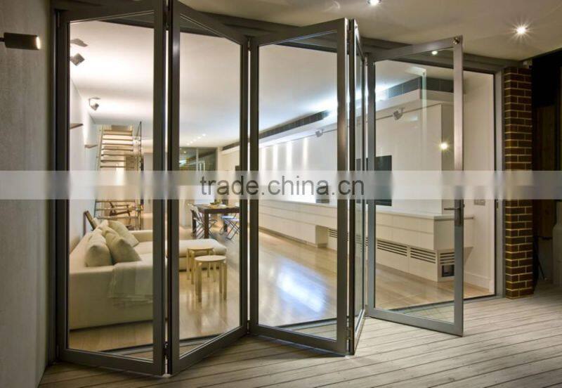 Aluminum glass folding door