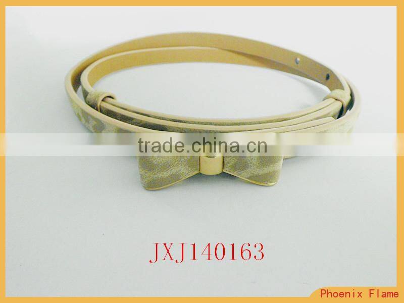 green pu belt with butterfly buckle with little metal