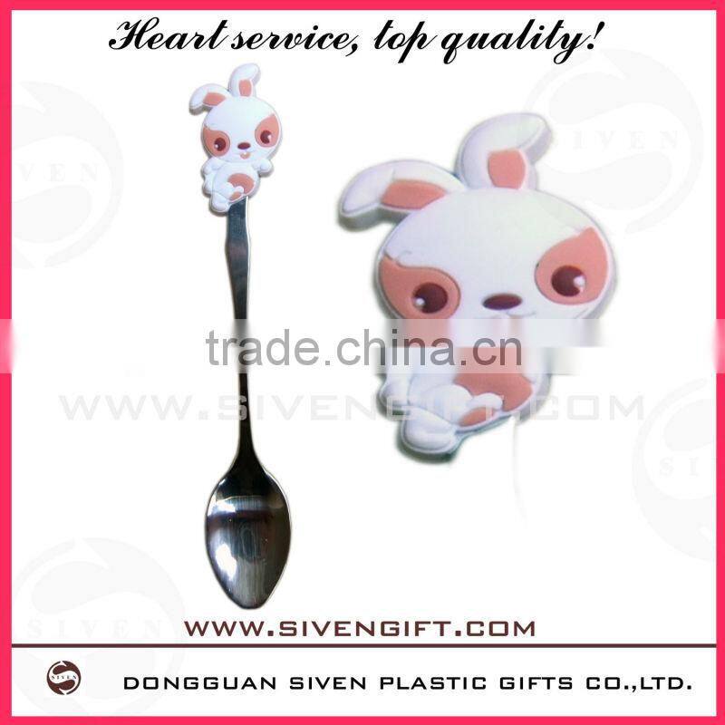 High quantity 3d soft pvc cute spoon cover