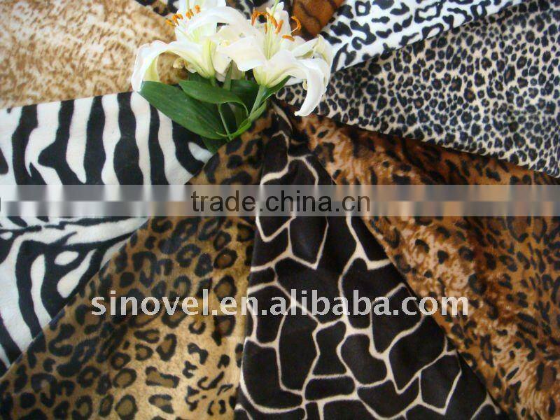 Chhina Manufacture animal print velboa fabric