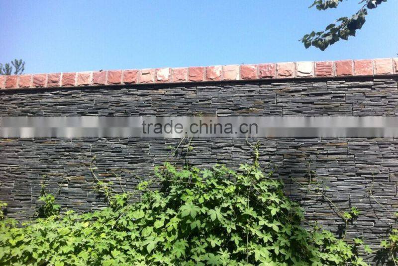 Real Factory Price Black Slate Thin Strip Cultured Stone