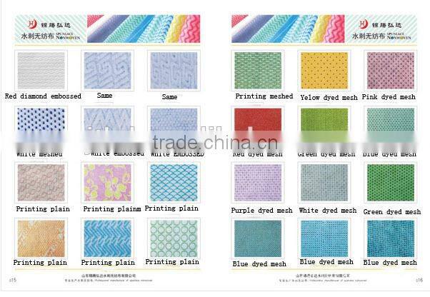 Printing plain red square spunlace nonwoven fabric