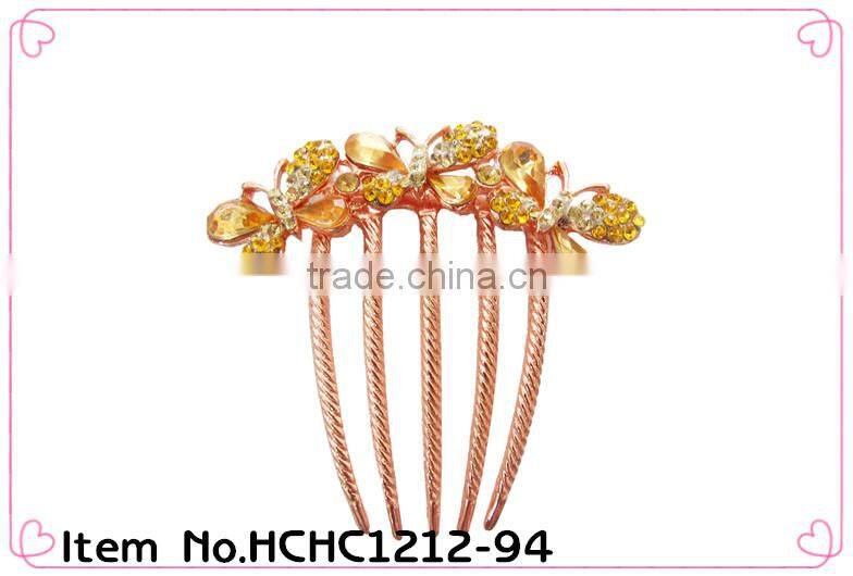 High quality blue rhinestone crystal hair comb