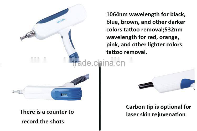 With medical CE 1064nm 532nm Q switch nd yag laser for tattoo removal