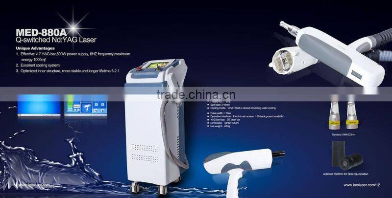 2015 hot sell skin whitening nd yag medical laser hair removal machine