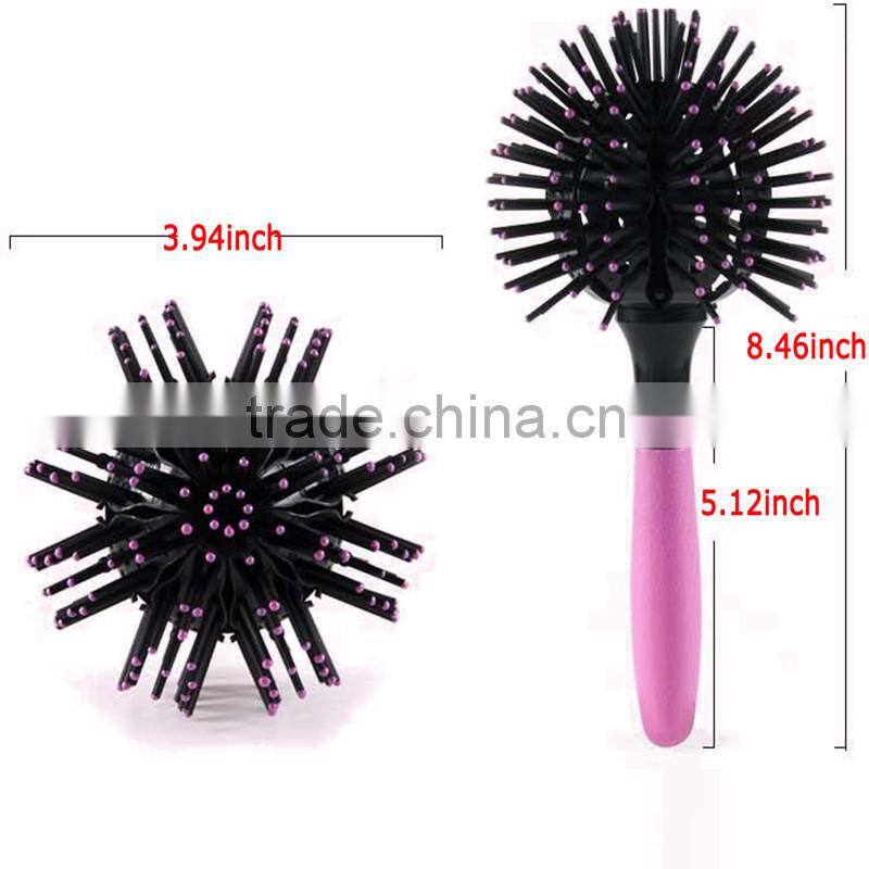 3D Hair Curl Brush Ball Style Blow Drying Detangling Heat Resistant Hair Comb