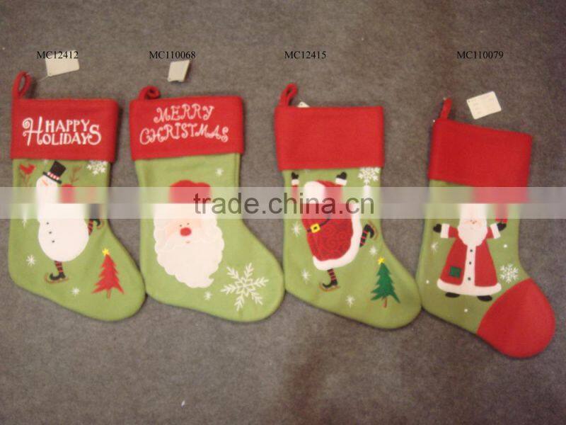 2016 big christmas funny santa claus decorative christmas sock for children gift bag
