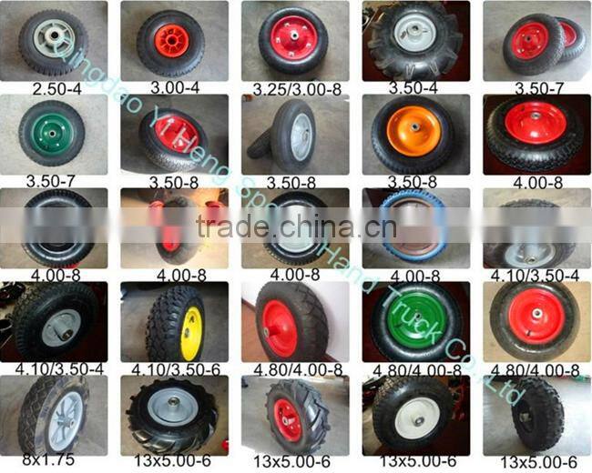 Pneumatic Small Trolley Wheel with Metal/Plastic Rim 3.00-4 3.50-4 5.00-6 3.50-8 4.00-8
