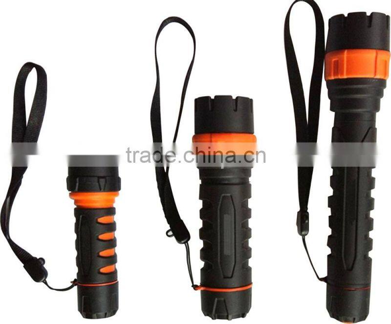 3*aaa 1.5v batteries plastic led flashlight 3w IP67