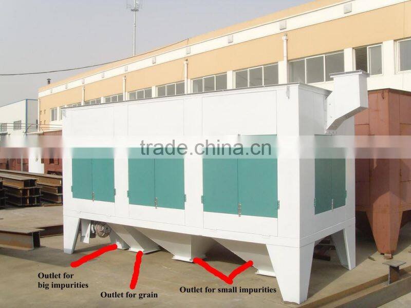 Cleaning machine for grain wheat silo