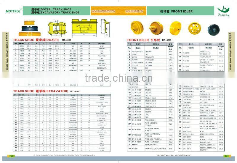 SK100-3 SK110 SK120 SK135 SK130 SK150 track shoe assy YW62D00003F1