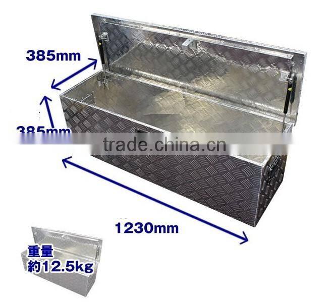 Aluminum Flat Plate Side Mount Tool Box, Silver