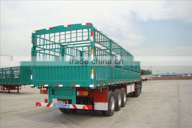 Truck trailer type 40 tons 3 axles two storages 50-60 head cow livestock fence semi trailer/cattle transport trailer for truck