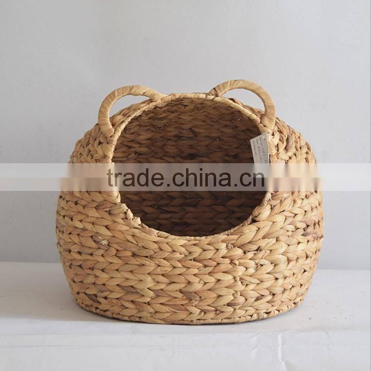 Pet product wholesale natural water hyacinth woven pet bed