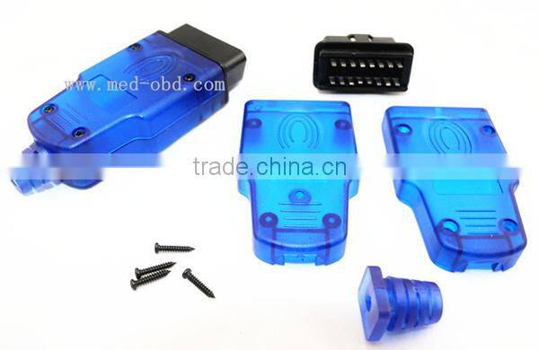 Assembled BLue OBD2 Connector J1962 Male Plug with Enclosure and Cable Relief