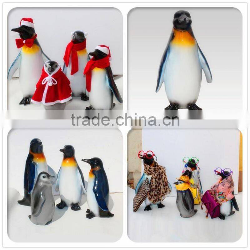custom made resin penguin sculpture Christmas display