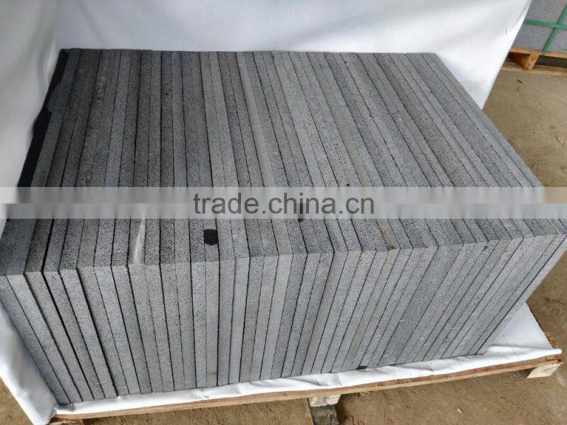 Hainan black basalt stone tiles honed surface
