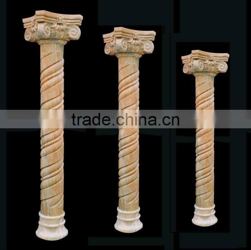 Luxurious White Marble Pillars With Figures Statue