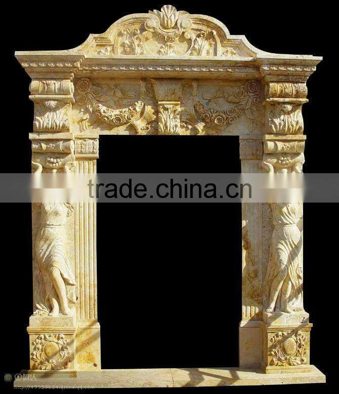 Elegant White Marble Doorframe With Column