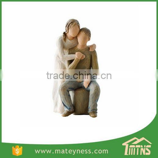 Handmade painted decorative poly resin willow tree figurines