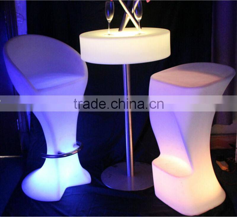 High 106CM LED Remote Round Table/ Hot Sell LED Rechargeable Round Coffee Table/LED Outdoor Lawn Round Cocktail Table