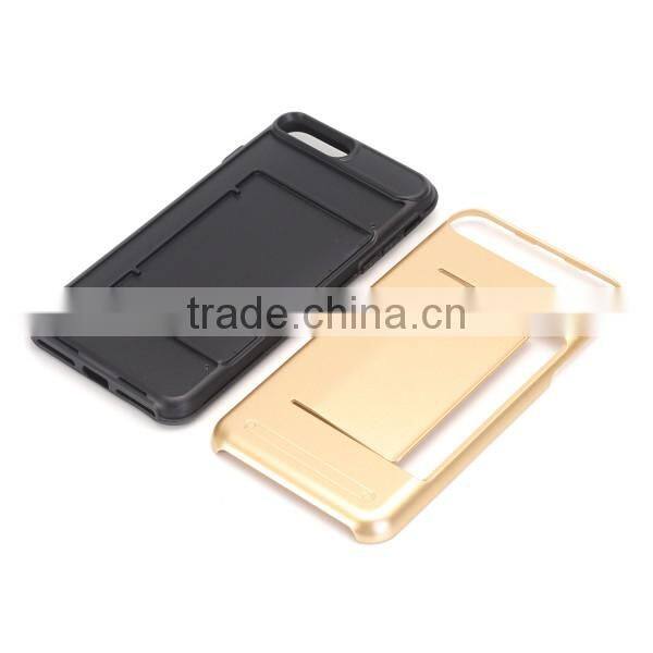 Alibaba wholesale slim TPU + PC combo mobile phone case with card slot for iPhone 7 plus