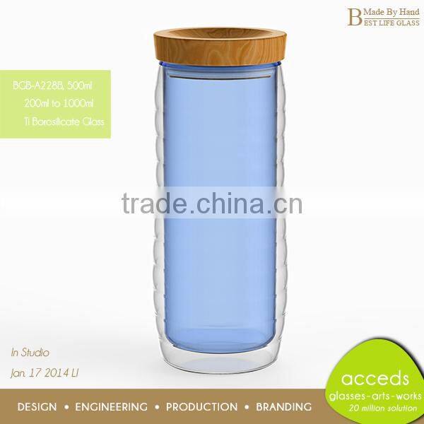 Airtight Borosilicate Blue Glass Mason Jars