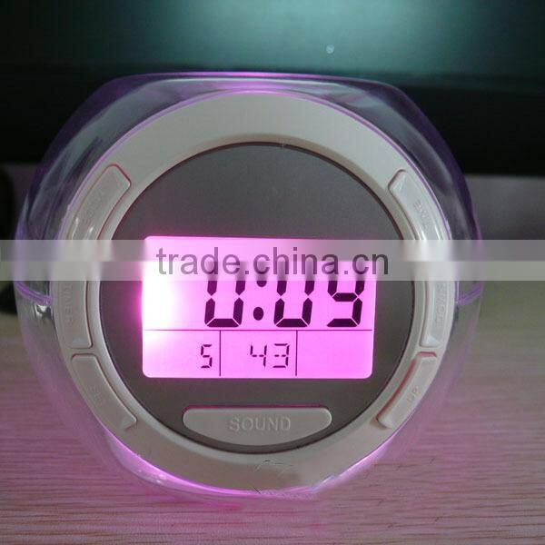 7color changing LCD clock/ Temperature detection clock/music alarm clock
