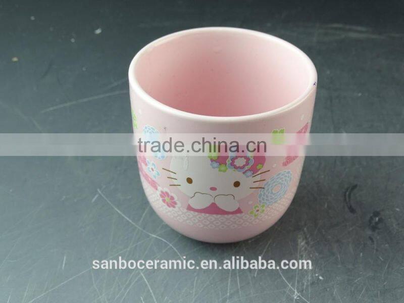 wholesale stock Cheap Custom Cute cartoon Ceramic Hello kitty cup/cute cat cup