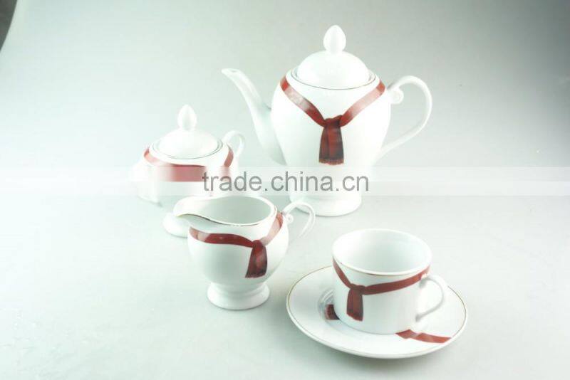stock cheap hot sale 17pcs porcelain tea set with gift packing