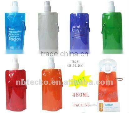 PVC water Juice Wine foldable Bag/ folding bottle / folding bag
