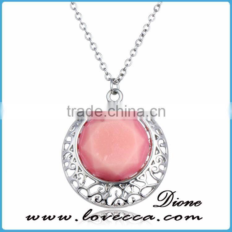 Vintage Antique Bronze Copper Luminous Crystal Necklace Glowing in dark