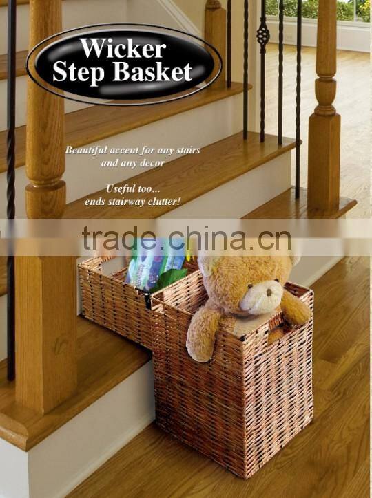 wholesale large willow House stair storage baskets or wicker step basket