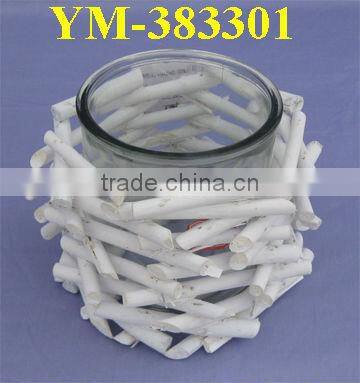 Heart Shaped Wicker Candle Holder