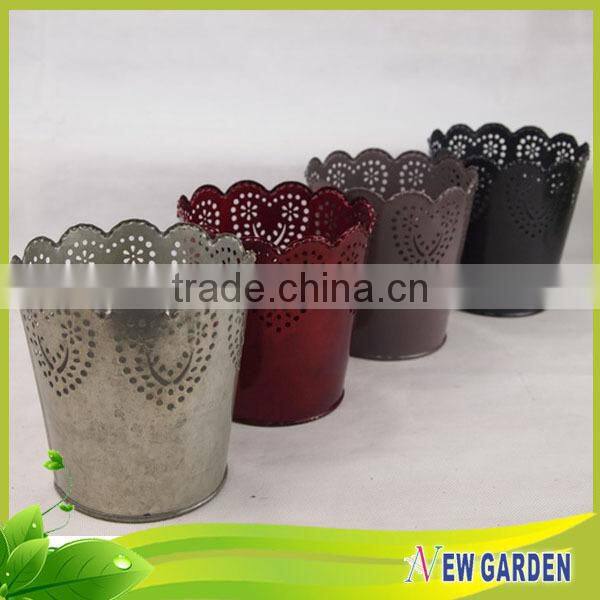 Widely application balcony beautiful metal led light flower pot