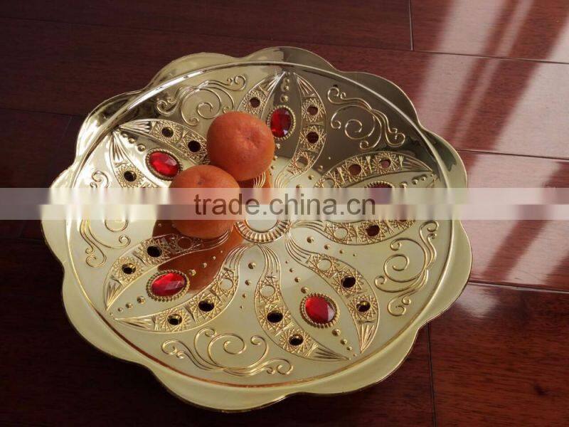 silver plastic charger plate decorative gilded fruit tray