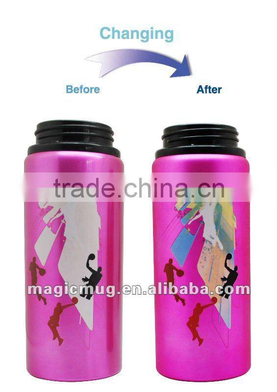 2016 new product cold color changing water bottle