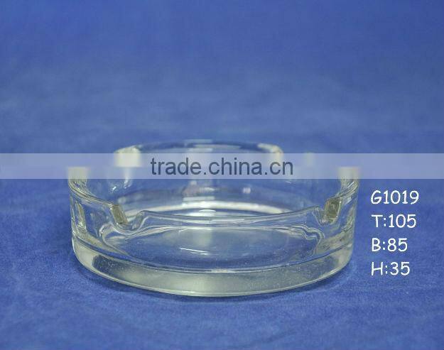 Handblown crystal hand cut glass ashtray