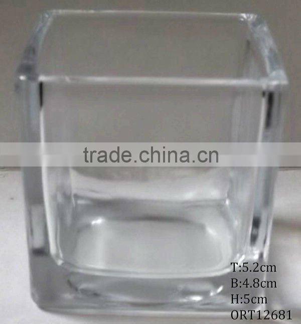 clear glass candle holder