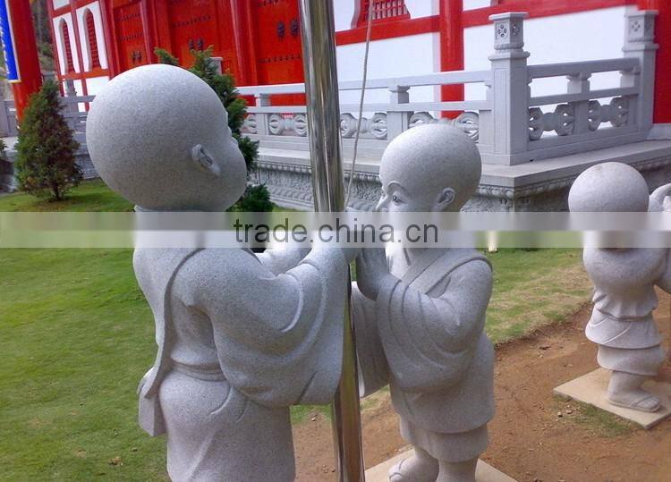 outdoor graden decoration stone carving marble baby buddha little monk statue