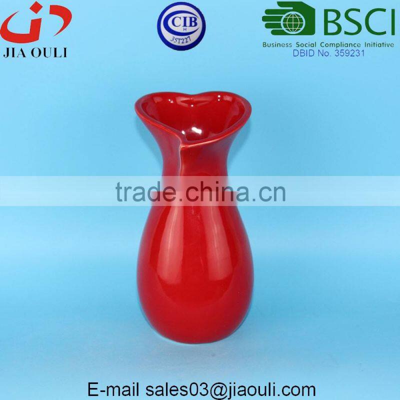 Glazed Red Ceramic Vase Centerpieces for wedding table